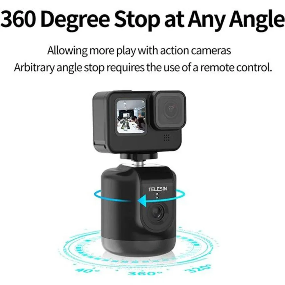 Auto Tracking Tripod with Remote, 360 Rotation, Robot Mount Holder